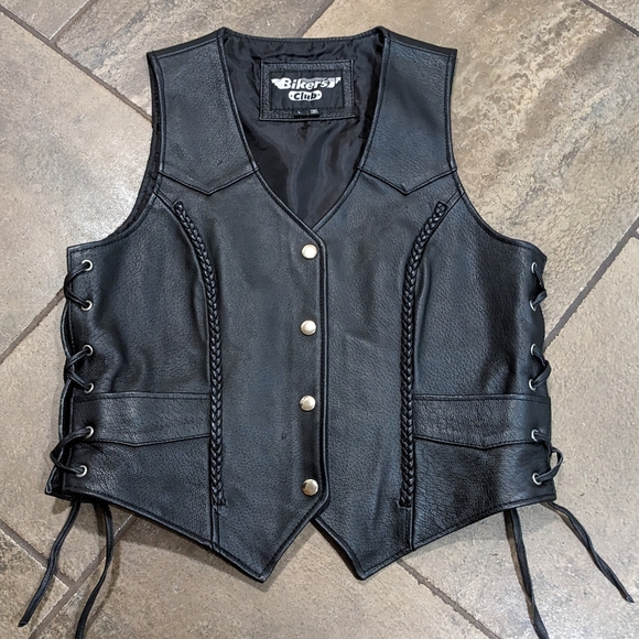 Bikers Club Jackets & Blazers - Bikers Club Vintage Braided Leather Vest Size L Black